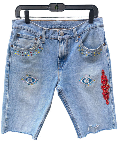 “Evil Eye” Denim Shorts