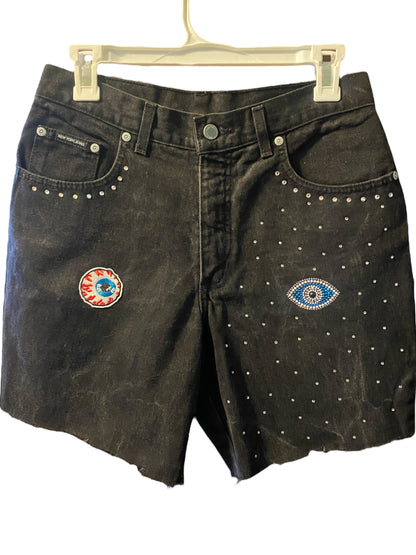 “HALF EVIL” Denim Jorts (womens)