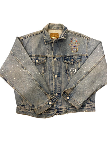 Custom Rhinestone Jean Jacket