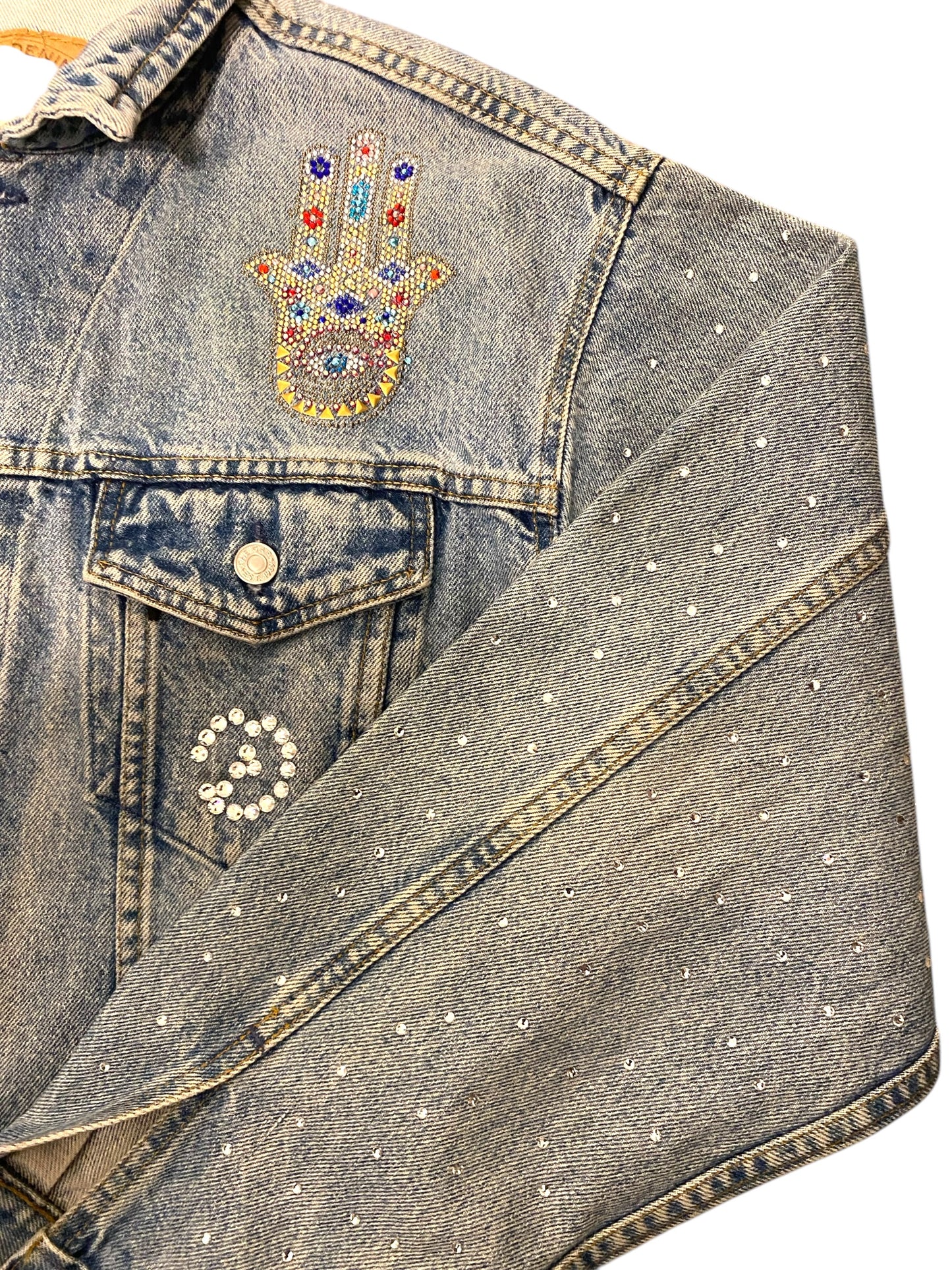 Custom Rhinestone Jean Jacket