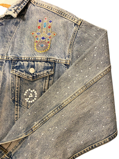 Custom Rhinestone Jean Jacket